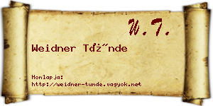 Weidner Tünde névjegykártya